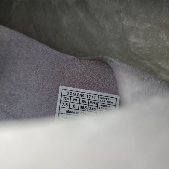 UGG Size 7.5 Baby Blue Suede 💙Tan Cork Wedges - Picture 9 of 11